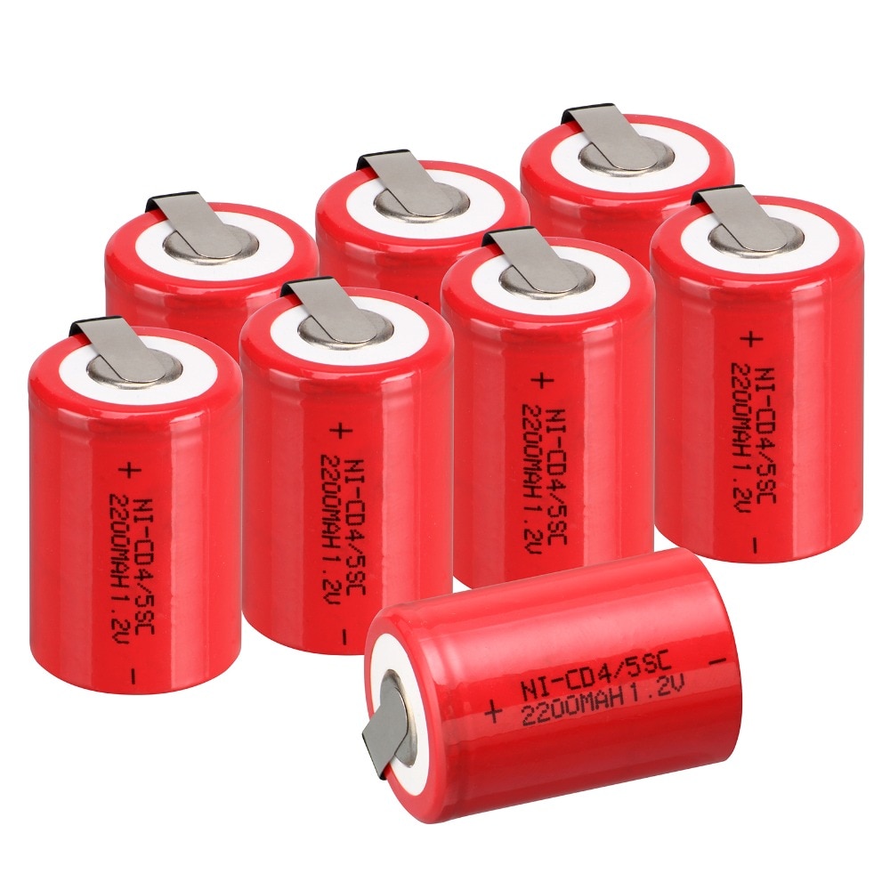 8 stuks Anmas Power 1.2 V 4/5 SC Sub C 2200 mAh Ni-CD nicd Sub C Oplaadbare Batterijen verschillende Kleur