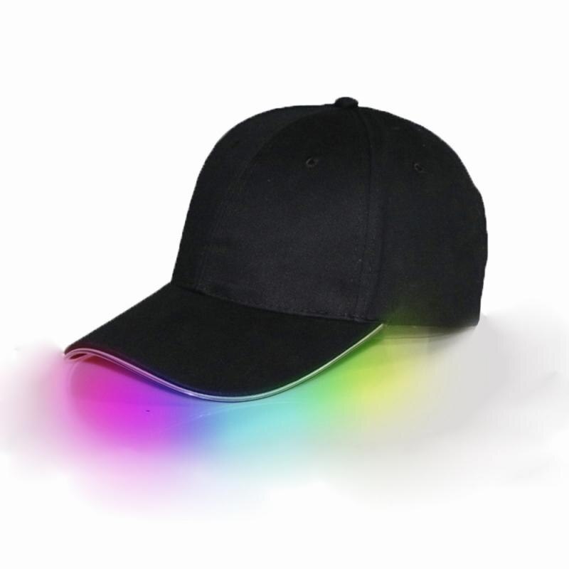 Prachtige Led Lichtgevende Glasvezel Baseball Cap Mode Unisex Effen Kleur Led Lichtgevende Baseball Cap Christmas Party Hat Cap: 15