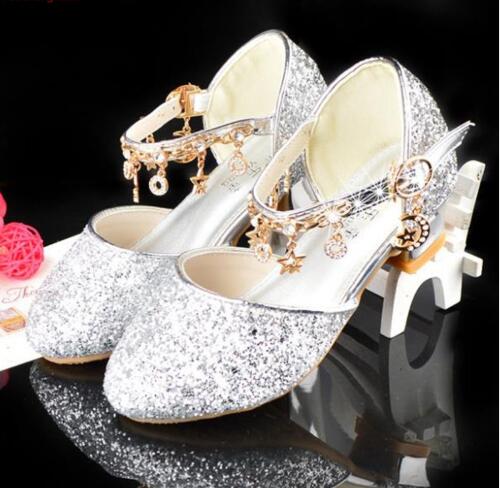Meisjes sandalen zomer vlinderdas pailletten schoenen hoge hak prinses model performance strass sandalen: 3.5