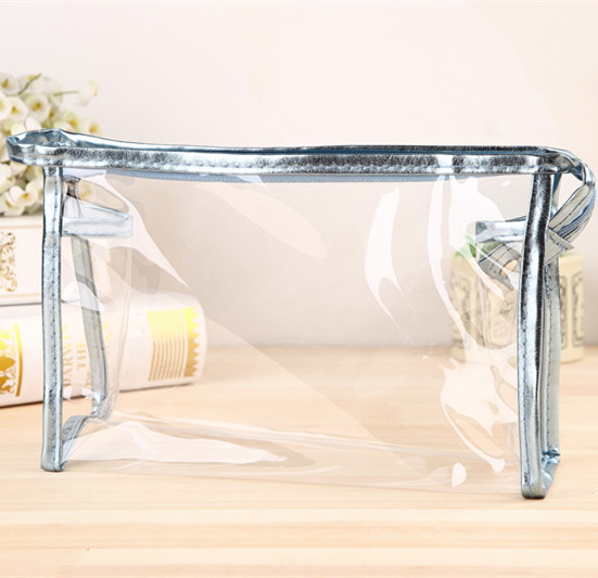 Transparante draagbare make-up tas voor vrouwen, make-up organizer tas voor meisjes, cosmetische tas, toilettas, reistas, opbergtas, handtas voor vrouwen, bolsas: Hemelsblauw