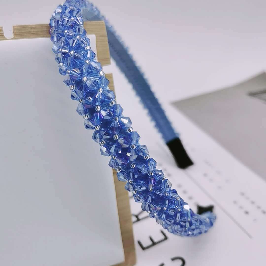 Cerchietti per capelli con perline fatti a mano per le donne larghi 4 file di cristallo dolce fascia per capelli copricapo da festa accessori per capelli da sposa gioielli: Bronzo antico placcato