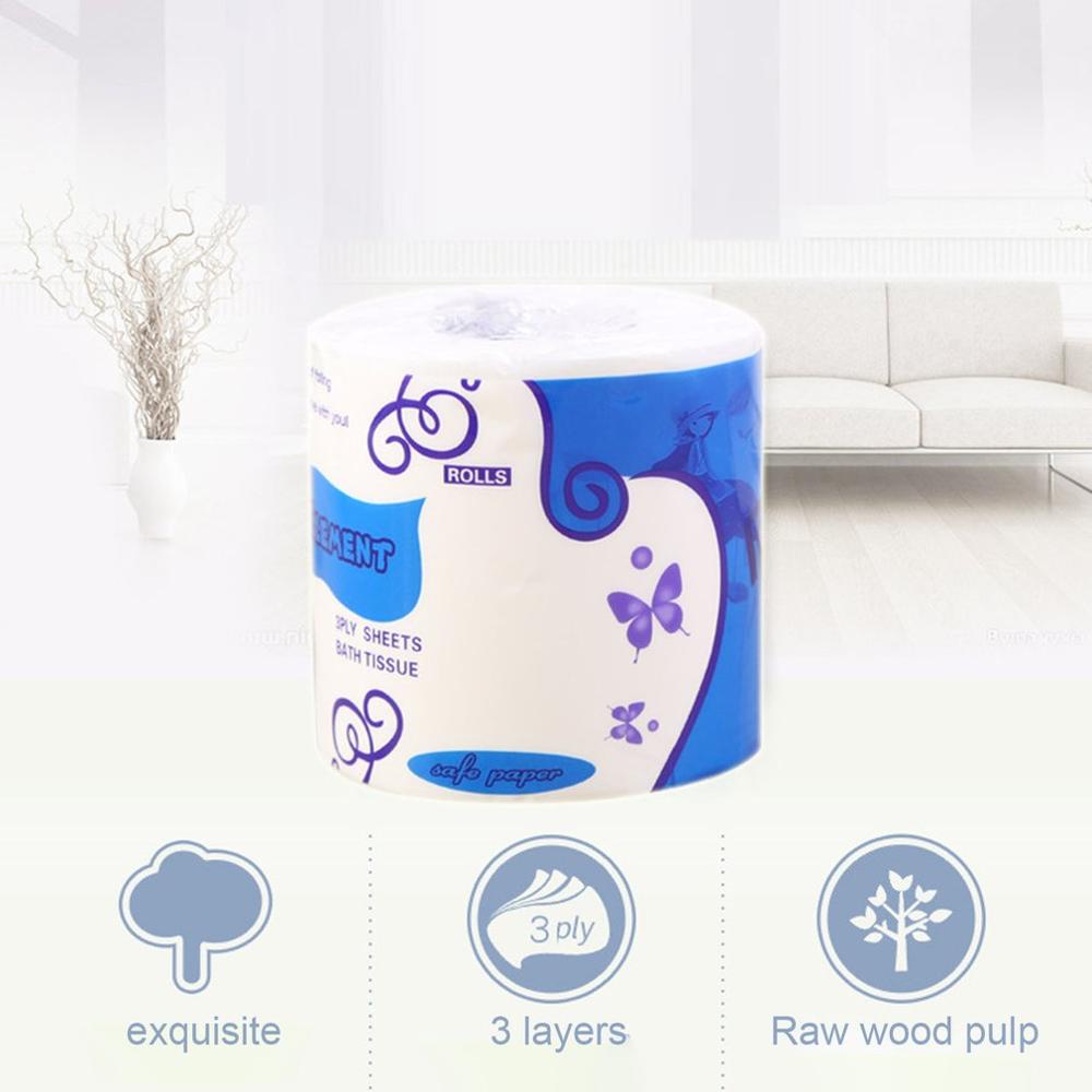 1 Rolls Standard 3-ply Toilet Paper Bulk Rolls Bath Tissue Household Bathroom Soft Paper Towel