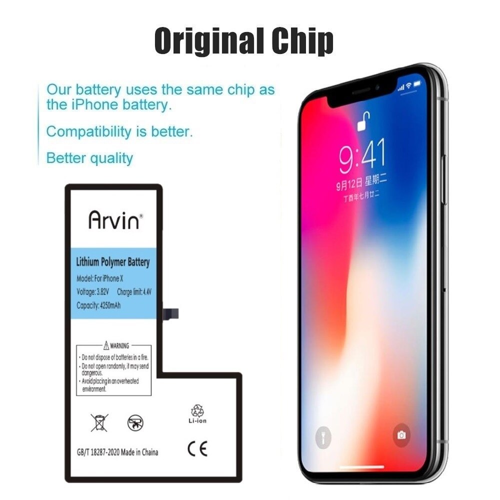4250mAh Hohe Kapazität Ersatz Bateria Für iPhone X XS MAX XR Original Batterien Für Apfel iphone xs xr x xsmax batterie