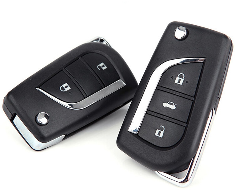 2 Knoppen/3 Knoppen Flip Folding Remote Key Case Shell Voor Toyota Camry Reiz RAV4 Vios Sleutelhanger Cover