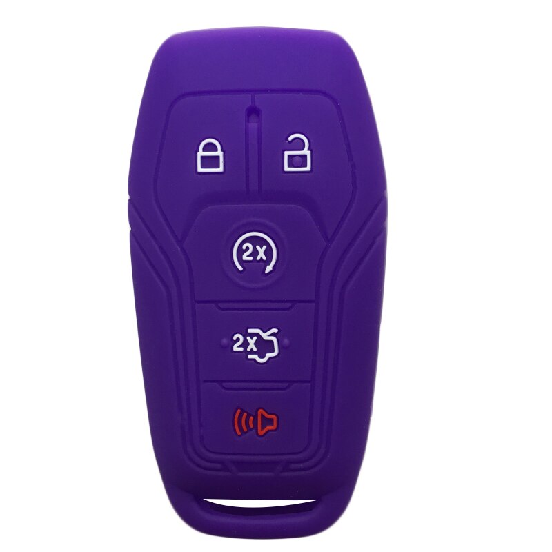 Silica Gel Flip Key Cover Cap for FORD EDGE EXPLORER Fusion Mustang F150 for Lincoln MKZ MKC Keys Case for Keychain Alarm: purple