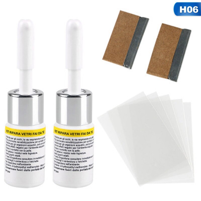 Car Windshield Window Glass Repair Kit DIY Windscreen Scratch Crack Fix Restore Tools Windows Screen Polishing Resin Set: H06