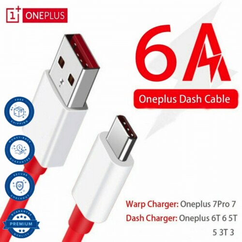 Oneplus 7 pro 7 Original Warp Quick Charger cable 6A Dash Fast USB Type-C data cable for One plus 6T 6 5T 5 Smart phone: OnePlus Warp Cable / 1m