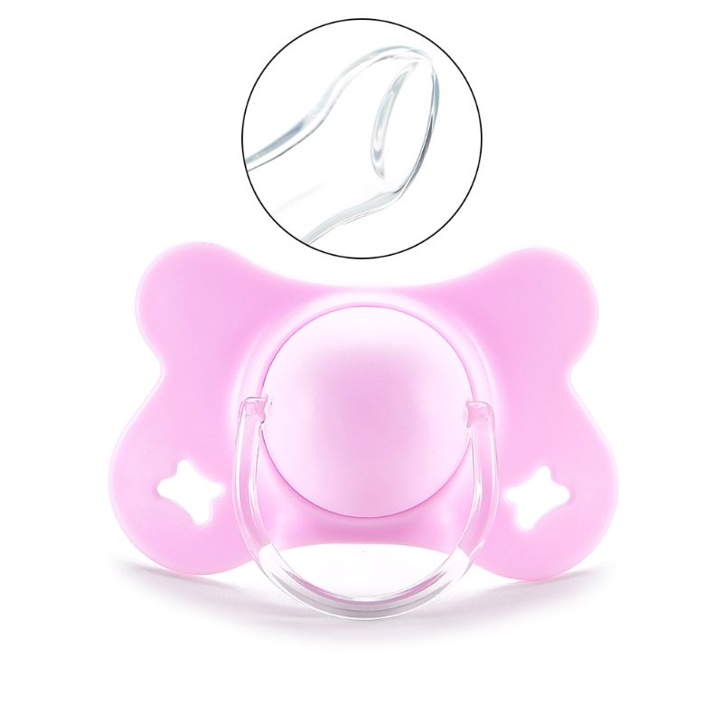 Chupete de silicona para bebés con tapa, forma de mariposa, redondo y plano, para dormir, morder, masticar: 8