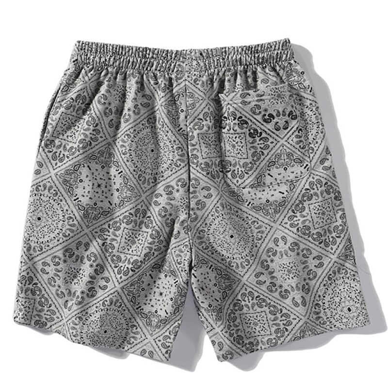 ELKMU – short à motif Bandana Paisley, Streetwear Harajuku, d&#39;été, Hip Hop, bas, taille élastique, HE917