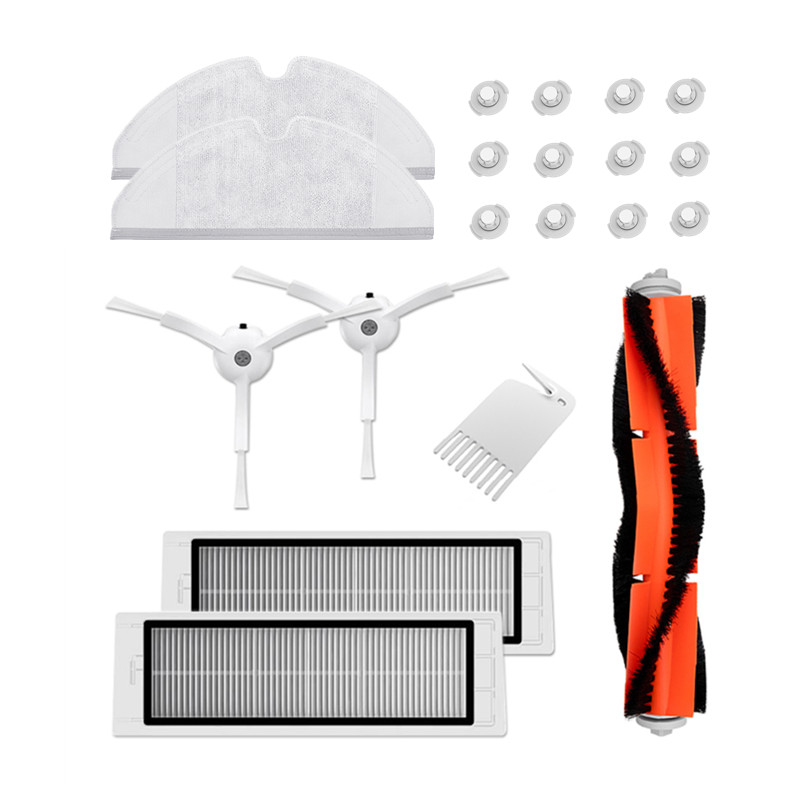Original roborock tillbehörspaket med tvättbart filter, borste, mopp för roborock  s50 s51 s55 s6 s5 max & xiaomi 1 1s & xiaowa: Packa tvättbart filter
