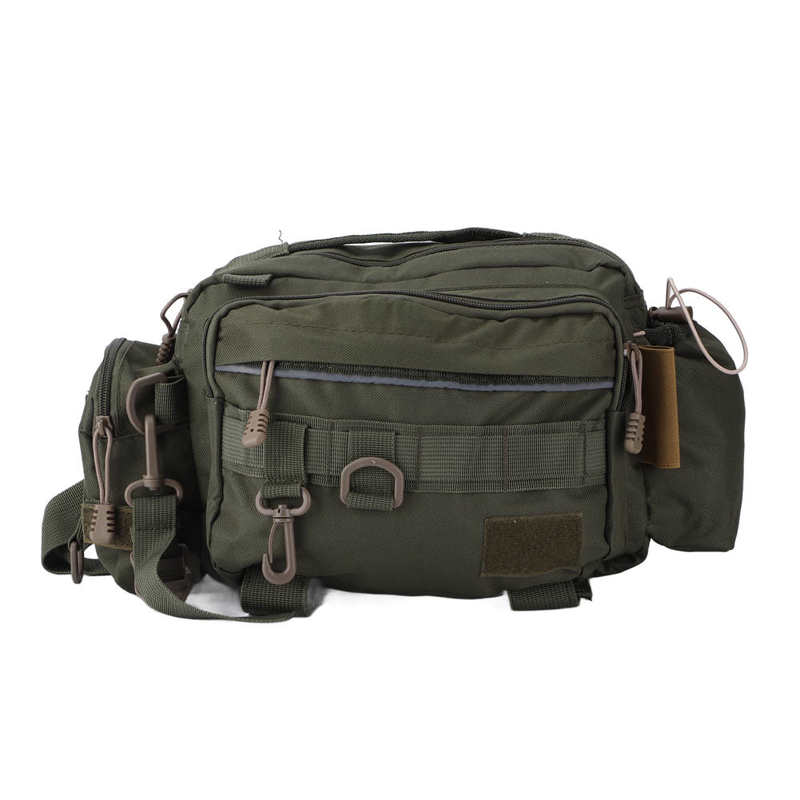 Fishing Tackle Bag Fishing Gear Sling Pack Smooth Zipper for Cycling for Outdoor: Army Green