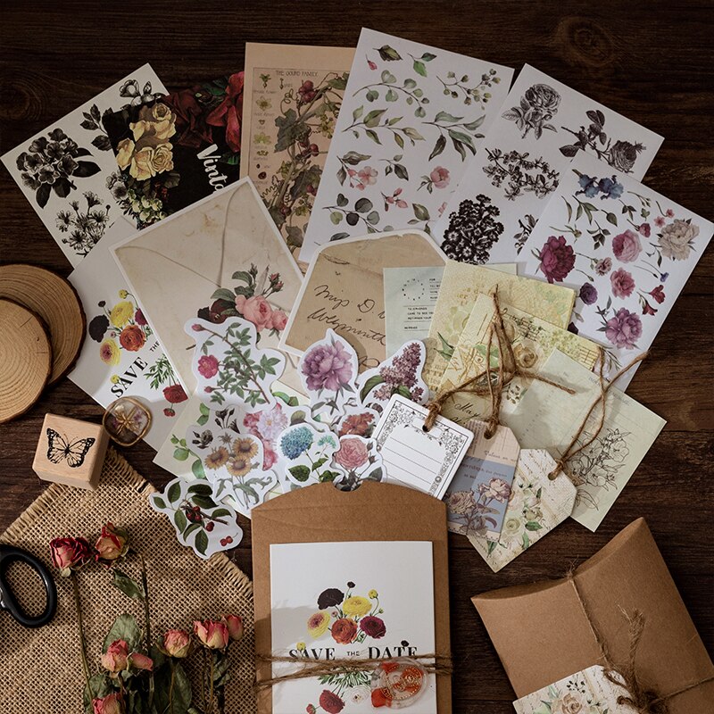 30pcs/pack Vintage Materials Paper Lost Garden Series DIY Scrapbooking Deco Junk Journal Planner Collage Photo Album Craft Paper - 15 - View #8