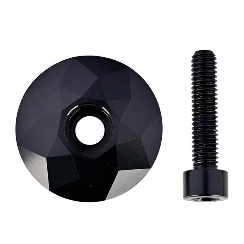 Bicycle Headset Cap MTB Road Bike Stem Headset Top Cap Cover With Screw For 28.6Mm Fork Head Tube: Black