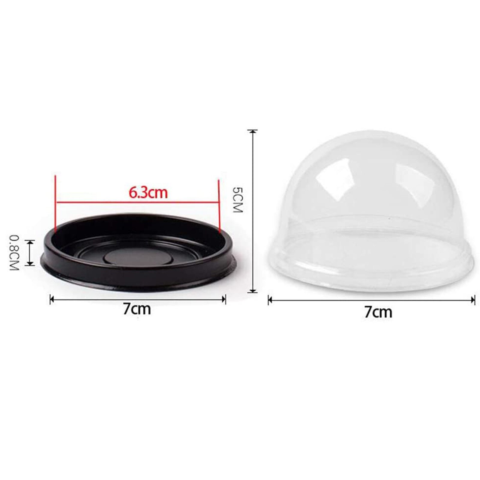 50Pcs Transparante Taart Plastic Taart Cupcake Clear Cupcake Muffin Dome Houder Gevallen Draagbare Maan Cake Dozen Bruiloft D05