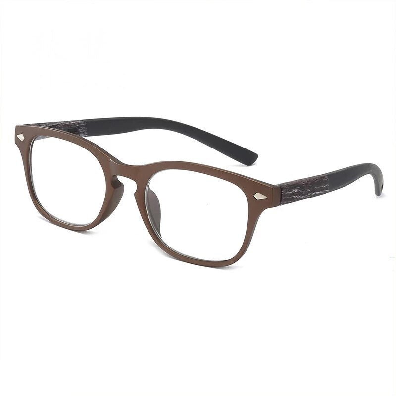 Ienjoy Houtnerf Leesbril Voor Vrouwen Mannen Mode Verziend Brillen Anti Vermoeidheid Reader 1.0 1.5 2.0 2.5 3.0: +300 / brown