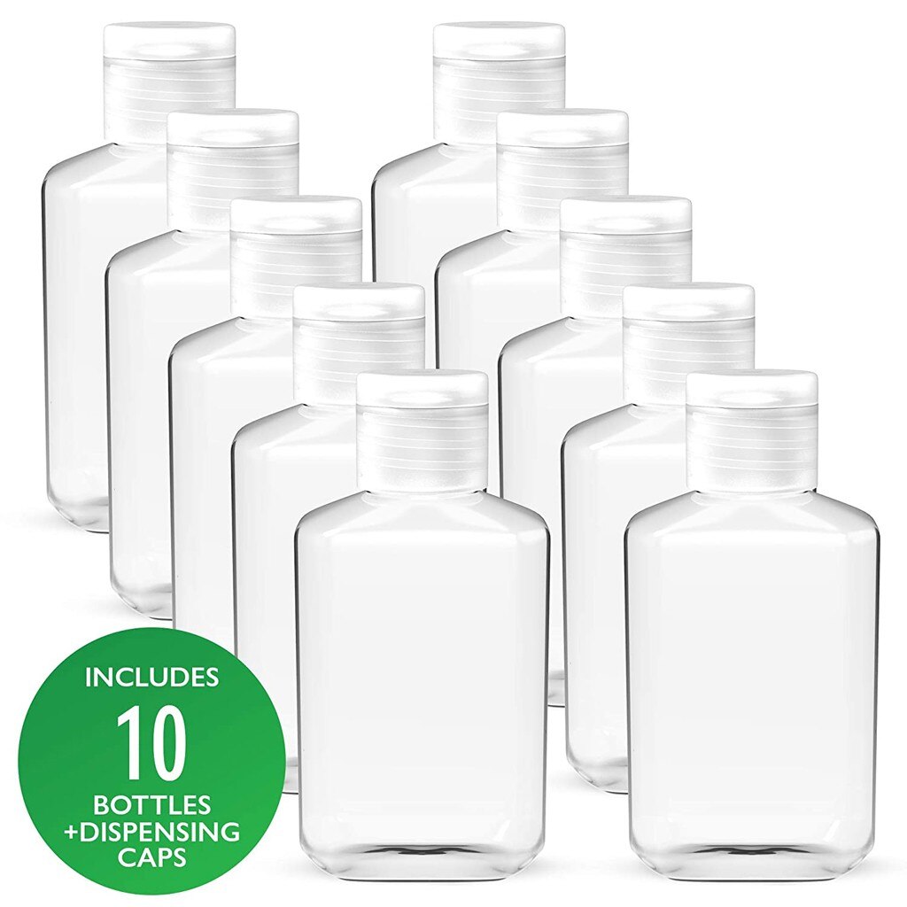 10/100PCs 60ml Mini Transparent Perfume Atomizer Octagonal flip flask plastic bottle free hand liquid gel extrusion bottle: B