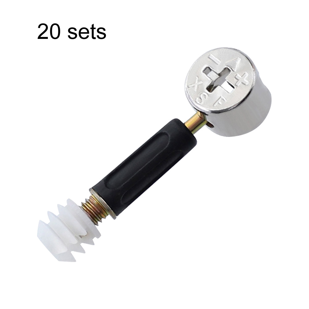 3 In 1 Cam Fitting Desk Furniture Connector Set Home For Cabinet Wardrobe Screw With Dowel Easy Install Eccentric Wheel Drawer: Default Title