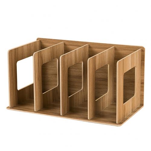 Estantería Simple de varios niveles para libros, estante de almacenamiento original de 4 rejillas para libros y artículos diversos, gabinete de madera DIY, estante de escritorio para libros para niños y el hogar: Marrón