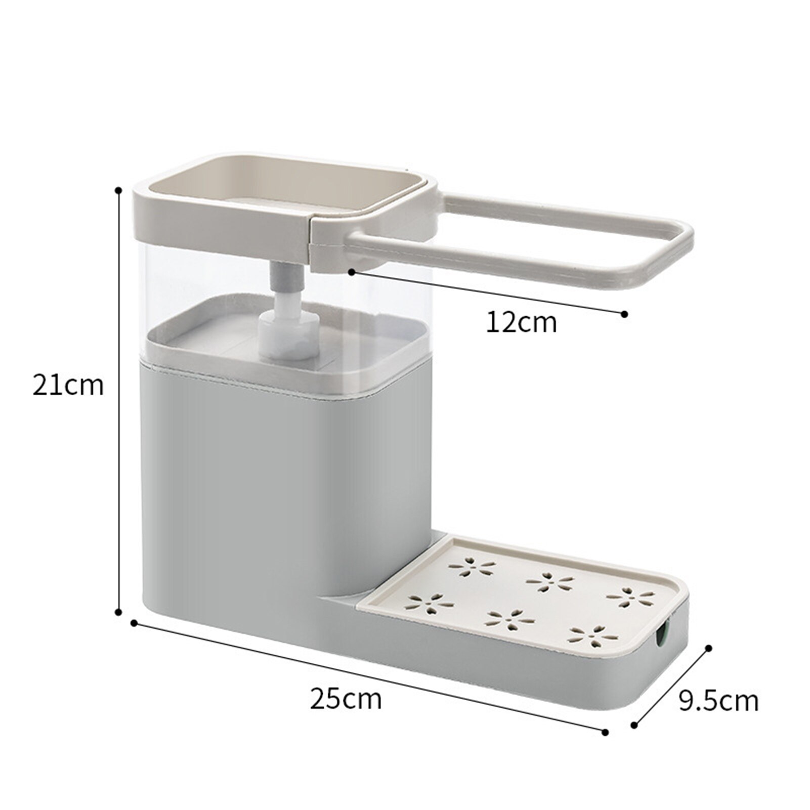 Recipiente multifuncional para guardar jabón y lavar platos, estantería para toallas, accesorios de baño, utensilios de cocina, accesorios para la cocina, joyería de baño: Grey