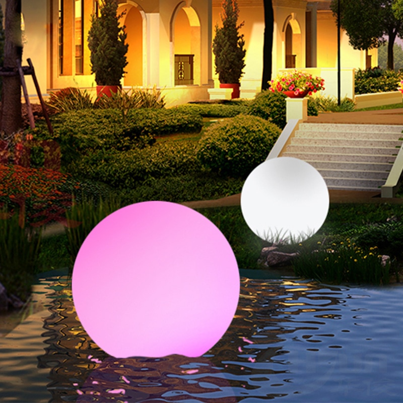 Fjernbetjening udendørs led haven lys belysning bold glød græsplæne lampe genopladelig swimmingpool bryllupsfest indretning