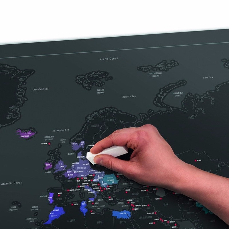 Scratch Map Gold Foil Black Scratch Map Travel World Scratch Off Foil Layer Coating World Map Kawaii School Office Supply