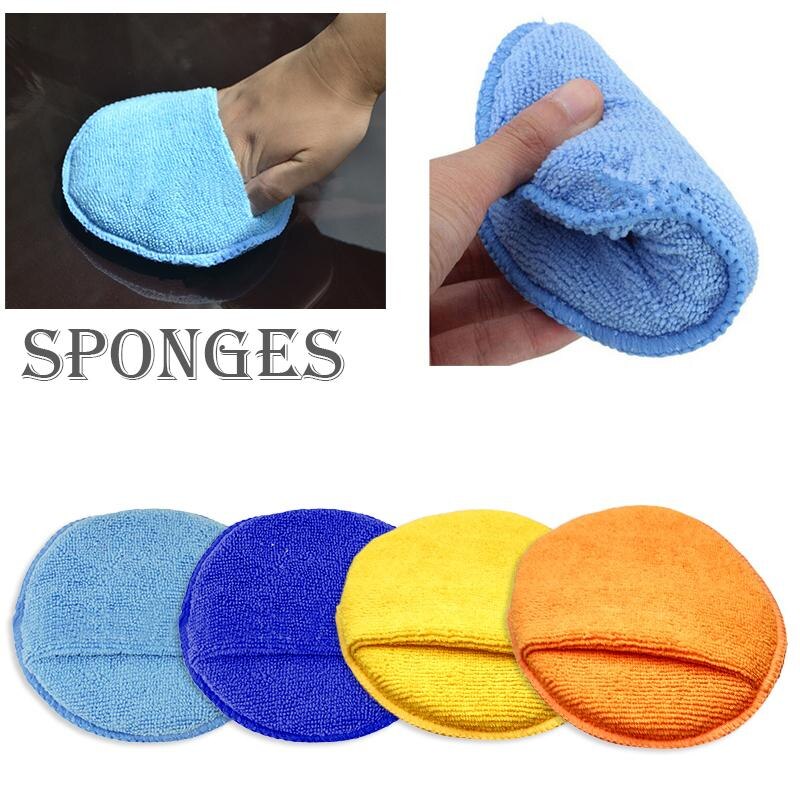 High Density Round Car Waxing Sponge Polishing Disc Microfiber Overlock Pocket Car Wash Sponge Cloths & Brushes Cleaning Sponge