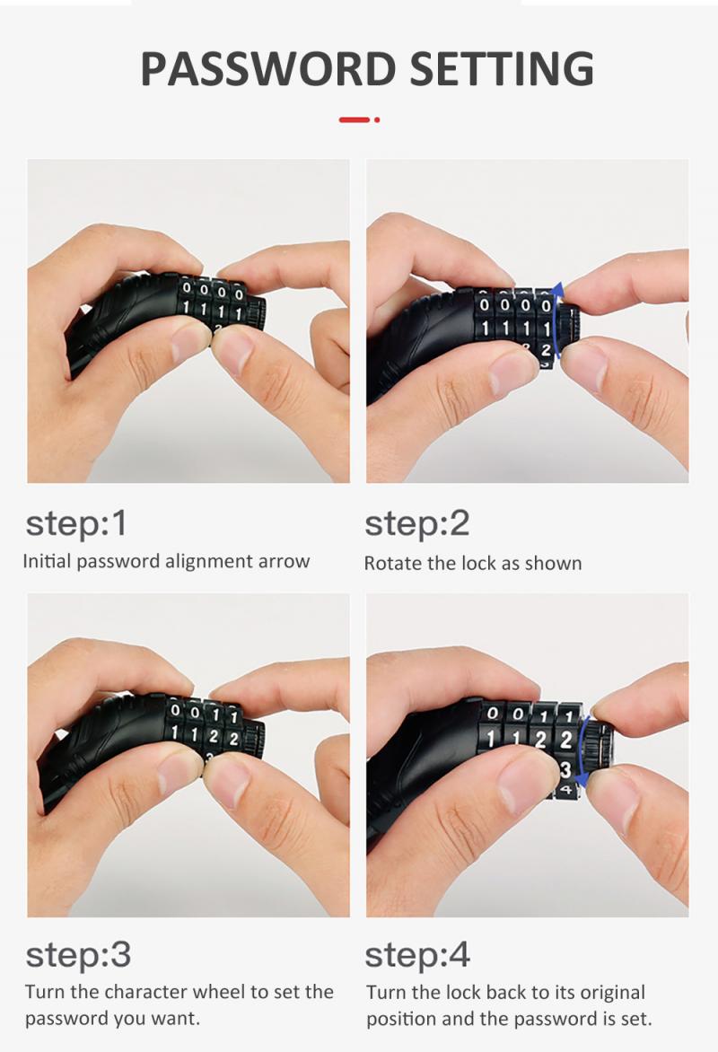 Bike Lock Anti-theft Portable Electric Battery Motorcycle Password Locks Fixed Bicycle Ring Lock cord chain security