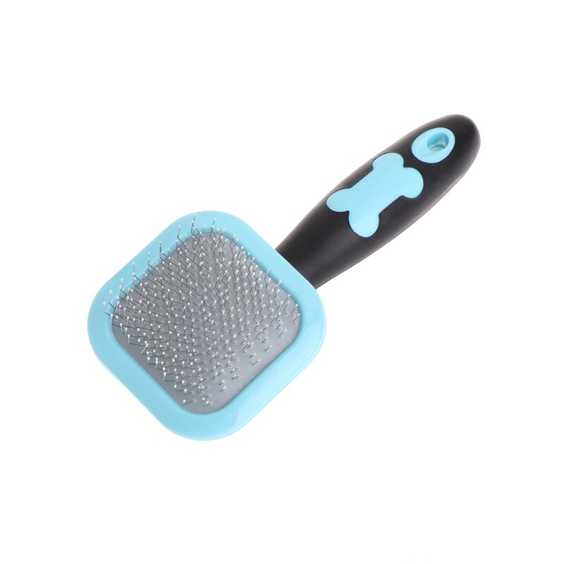 1 Pc 360 Graden Draaibare Handvat Vergieten Haar Borstel Pin Bont Grooming Trimmer Kam Tool Voor Pet Hond Kat: BlueSmall