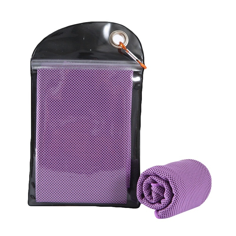 100*30cm Carabiner bag Ice Towel Utility Enduring Instant Cooling Towel Heat Relief Reusable Chill Cool Towel