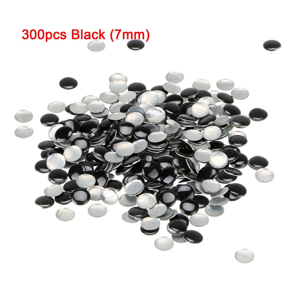 Zwart 300/1000 stks Nail Art Decoratie Ronde Metallic Studs Klinknagel Nail Art Steentjes Stickers Tip Studs