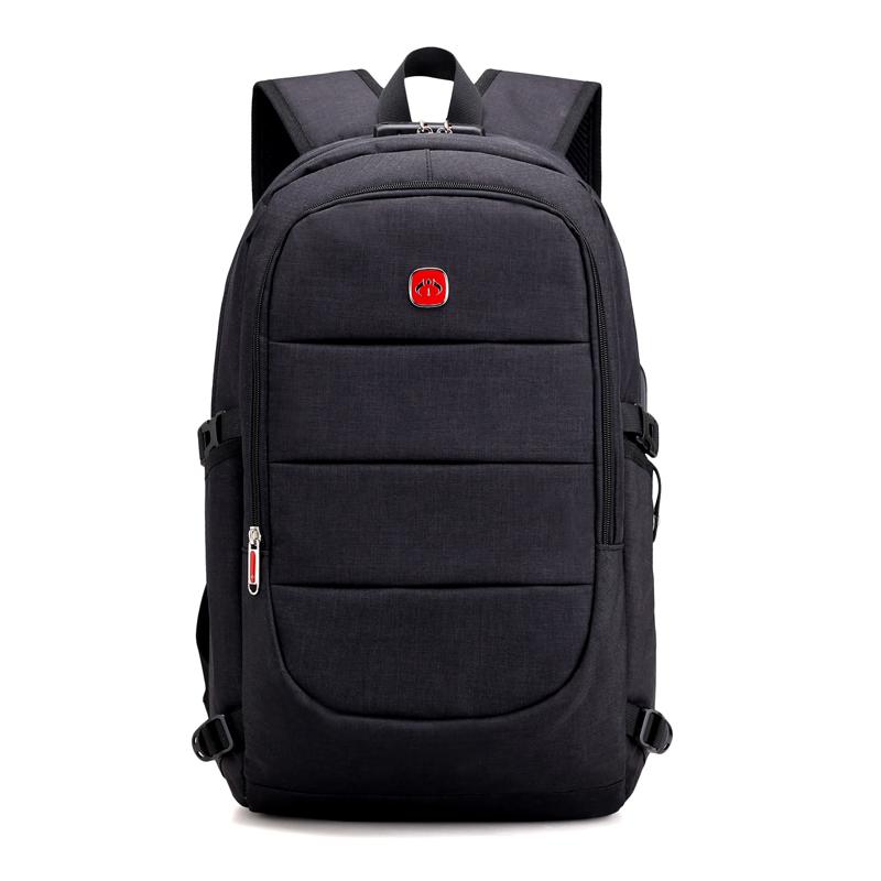 Sichere rucksack Oxford Große Kapazität mochila con seguridad rugtas mit kabel mit Sicherheit Codiert Lock USB Kabel und Port Männlichen: Black