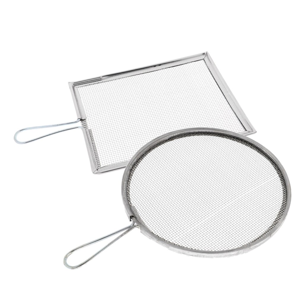 2x Ceramic Glaze Filtering Tools Steel Screen Mesh Strainer Filter with Handles Sieve Pottery Craft