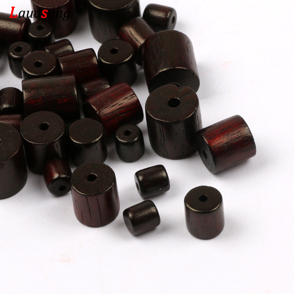 Cuentas de madera de sándalo cilíndricas naturales, espaciador de 6/8/10/12mm, cuentas de madera sueltas para fabricación de joyería, pulsera, accesorios DIY