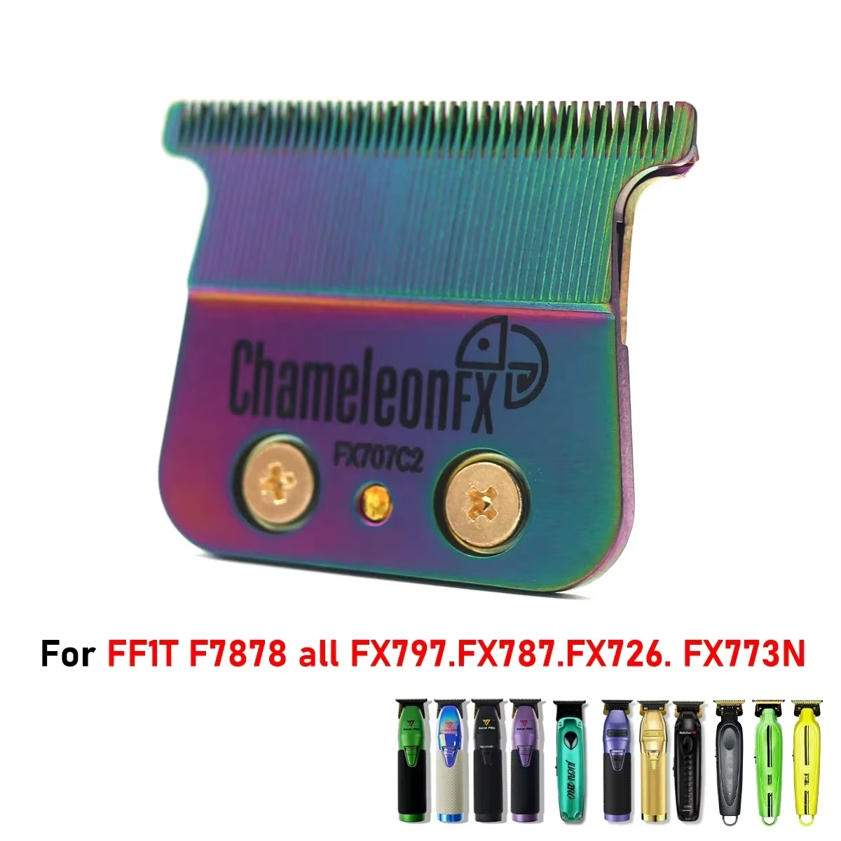 Cuchilla DLC reemplazable Original para JUCAI PRO F7878 FF1T, cortadora de pelo con cuchilla colorida, barbería: Plata