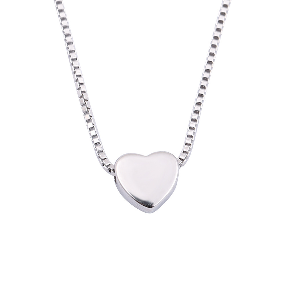 Simple 925 Sterling Silver Love Heart Necklaces Pendants for Women Chokers Necklaces Charms Bohemian Party Jewelry