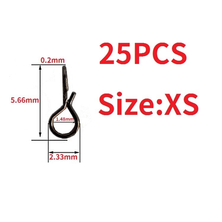 25-50PCS Stainless Steel Fly Fishing Connector Snap Pin Quick Change Flies Hook Lures Clip Fishing Gear Accessories: Size XS 25PCS