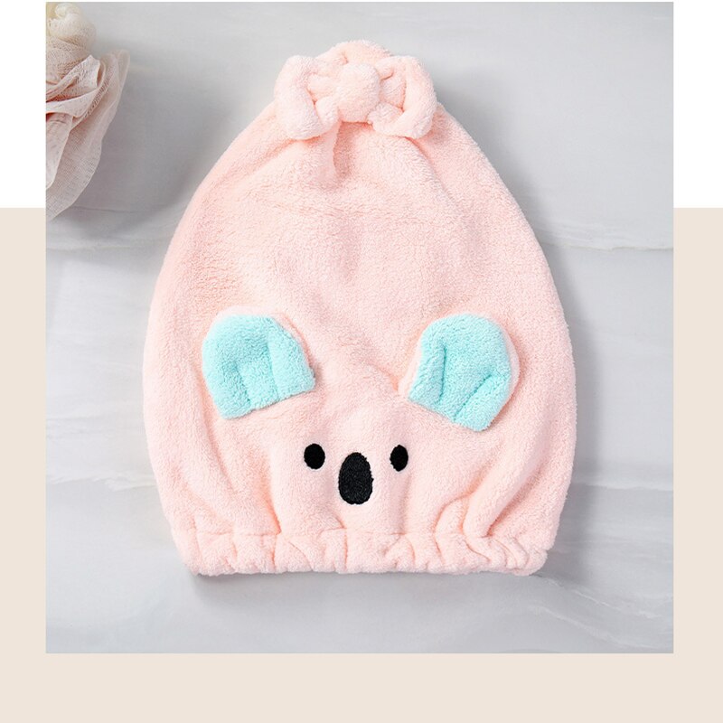 Dessin animé Koala Salle De Bain Magique Microfibre Cheveux Serviette Pour Les Femmes Adultes Serviettes Serviette De Bain Chapeau Casquette Turban Sèche: TW200004PK