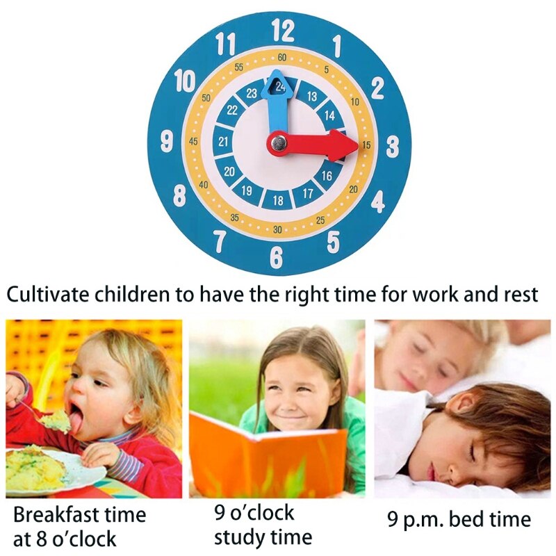 066B Interactive Teaching Clock Model Mathematical Toy Time Learning for Baby Toddler