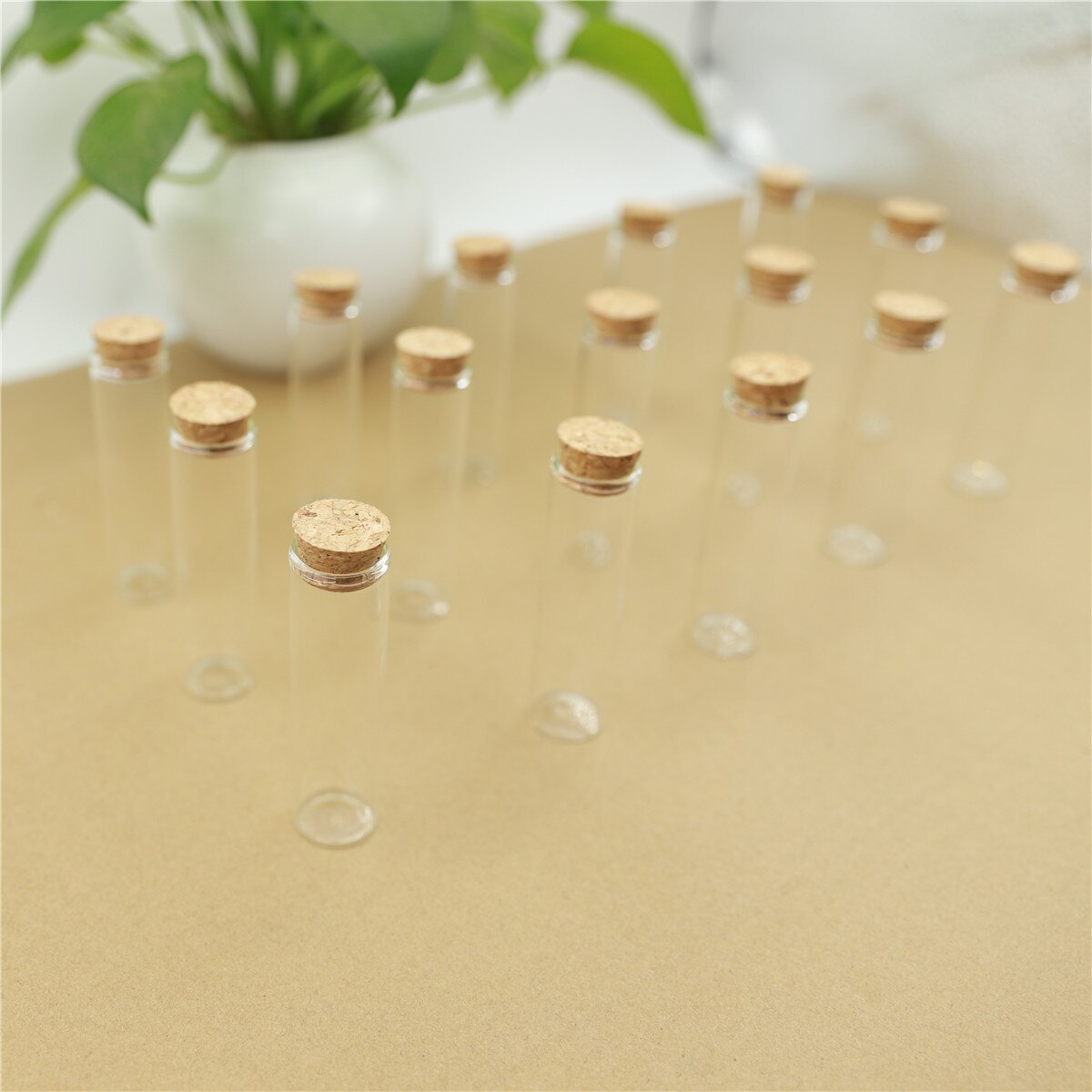 50pcslot Glass Bottle 2280mm Test Tube Cork Stopper Mini Spice Bottles Container Small Diy 1689