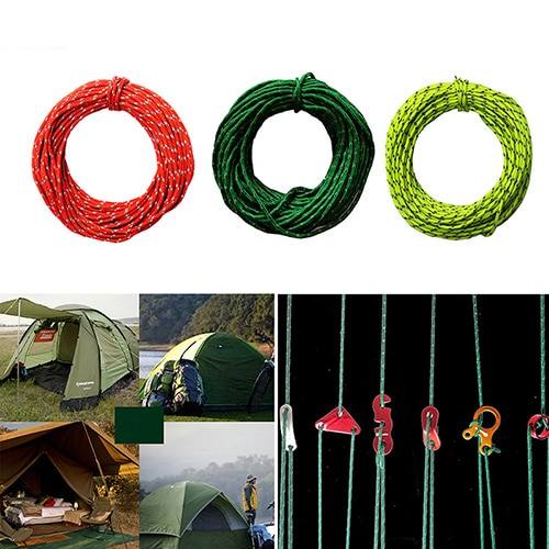 15m reflekterande strängar vindtätt tältlina för tältpaket campingrep reflekterande snurrep för tält diameter 2.5mm