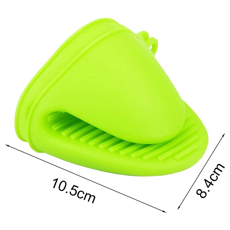 3 par ovnshansker silikon varmebestandig matlaging klype votter gryteklut til kjøkken matlaging og baking, grønn blå rød