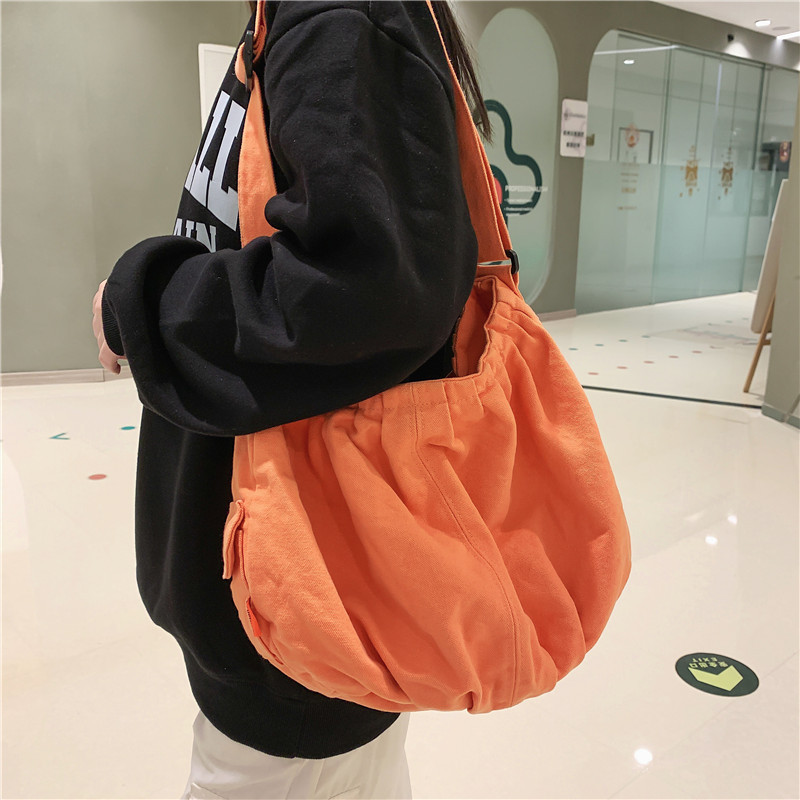 100% Katoen Tiener High Street Canvas Hobo Schoudertas Student Casual Zachte Doek Big Size School Boek Laptop Messenger Bag