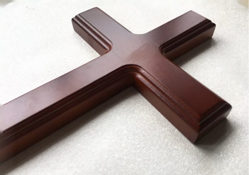 Croix catholique chrétienne 40 cm croix en bois massif décoration de la maison Crucifix croix latine christianisme jésus prier