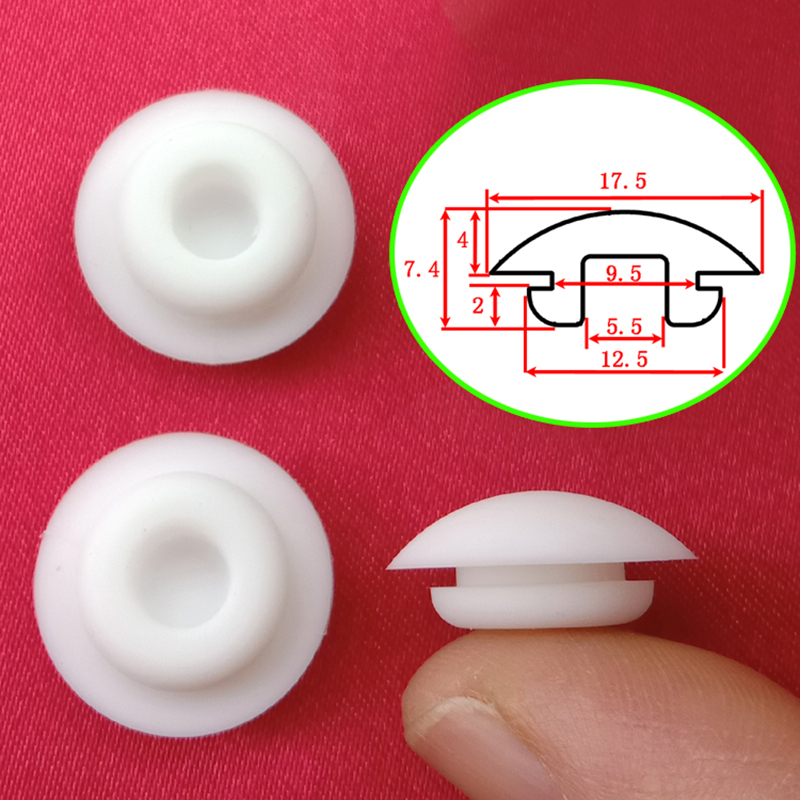 2/5/10PCS 9.5mm Arc Silicone Rubber Sealing Plug Snap-On Hole Plugs Black/White Blanking End Caps Pipe Tube Inserts Seal Stopper