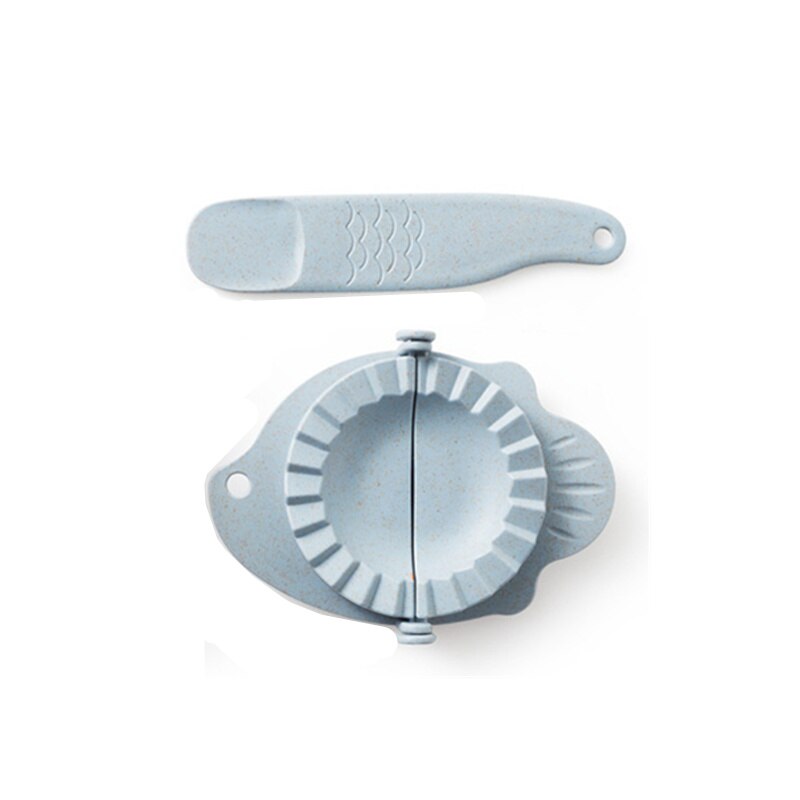 Kitchen Accessories Tools Wheat Straw Dumpling Maker Device Jiaozi Pierogi Mold Baking Tools Dumpling Mold Kitchen Gadgets: Blue