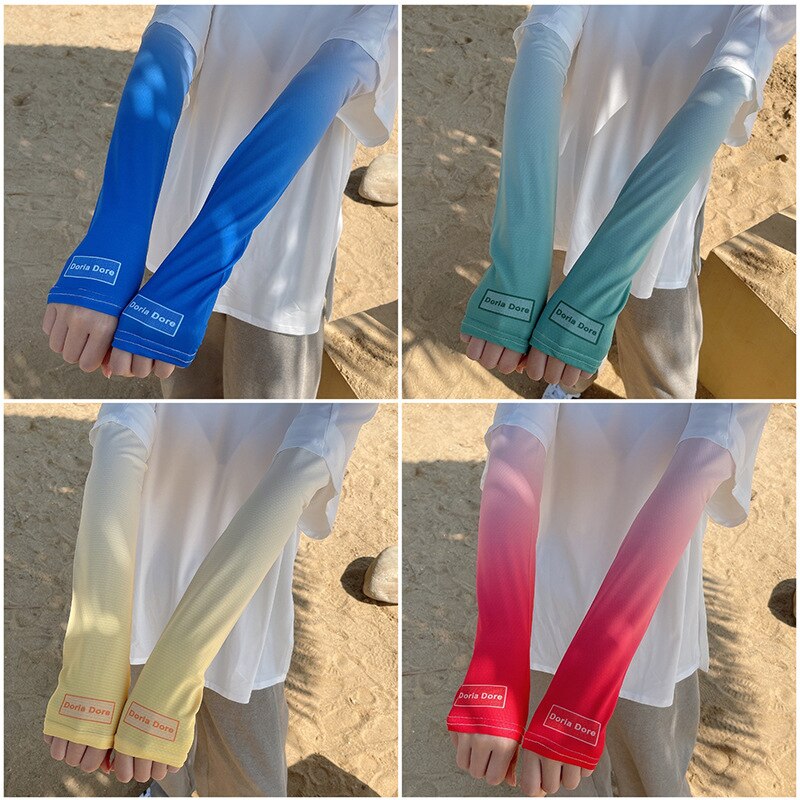 Armstulpe mit farbverlauf, uv-schutz, weiche armmanschette aus eisseide, sonnenschutz für den sommer, schnelltrocknend, dünn und atmungsaktiv