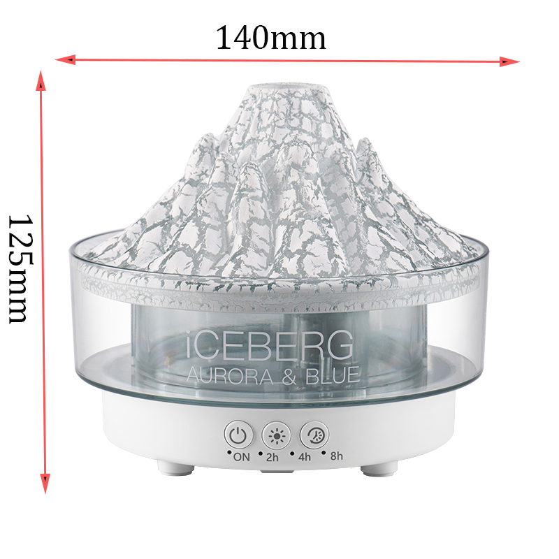 Difusor de Aroma de volcán, humidificador de aire ultrasónico, temporizador, apagado automático, Control remoto, difusores de llama para el hogar, dormitorio, blanco: Verde claro
