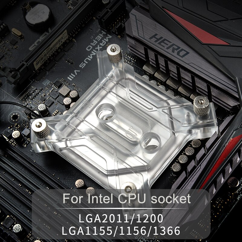 Syscooling C27 5V RGB effect CPU water cooling block micro channel copper back plate for intel CPU platform LGA 115X 1366