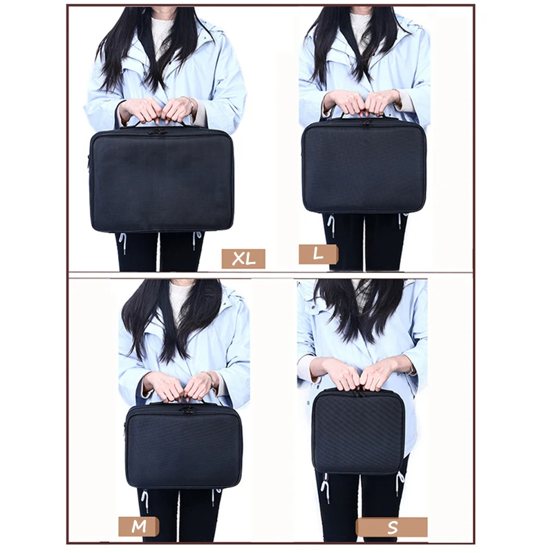 Estuche de maquillaje para mujer, caja de herramientas de belleza para uñas de gran capacidad, organizador de cosméticos, maletas para cajas de almacenamiento de maquillaje