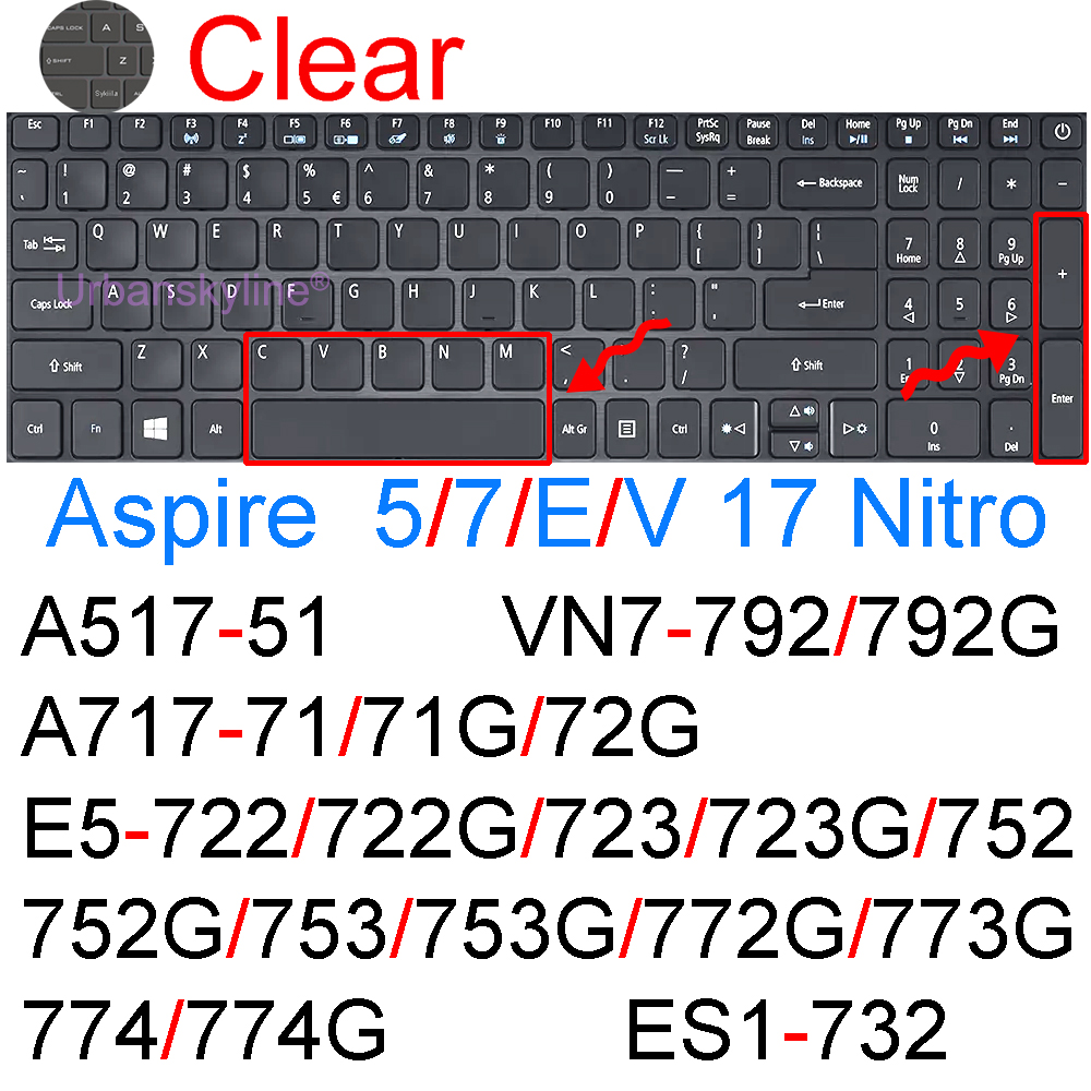 Keyboard Cover for Acer Aspire 5 A517 3 A317 7 A717 E E1 E5 ES1 V V3 33 51 52 Laptop Silicone Protector Skin Case Accessory 17.3: green
